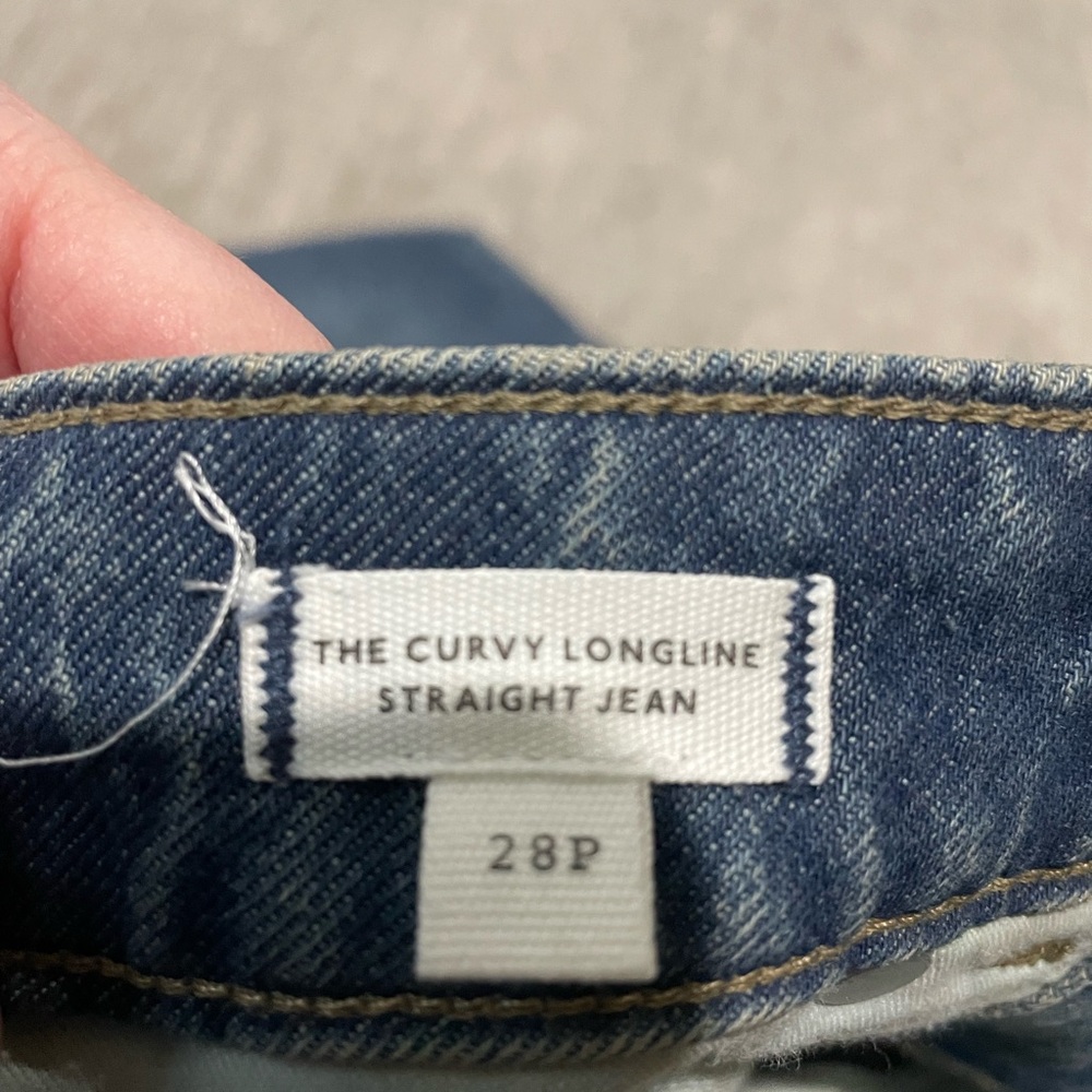 Madewell The Curvy Longline Straight Jean in blue denim - Picture 3 of 3